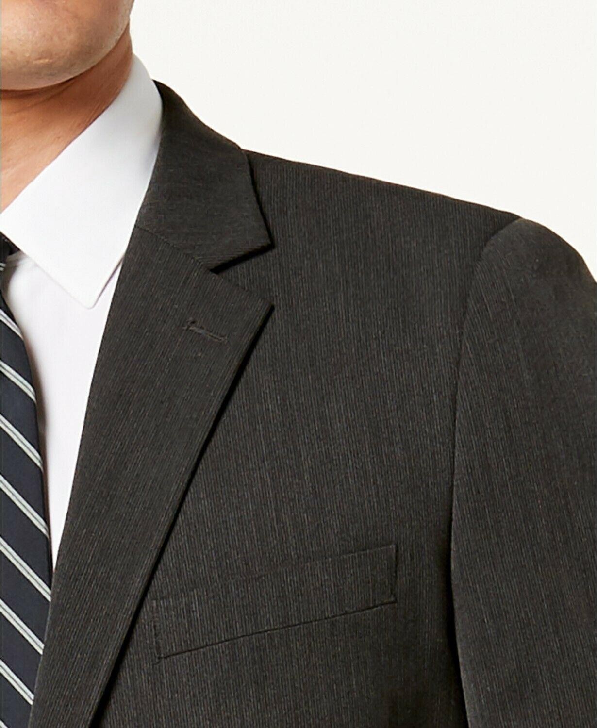 Nautica Mens Modern fit 2 Piece Suit 40 R Pants 34 / 32 Charcoal Gray Solid