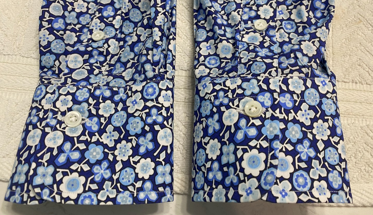 Alessandro Gherardi ITALY (Men’s 40–15-3/4) Blue/White Button Down Shirt