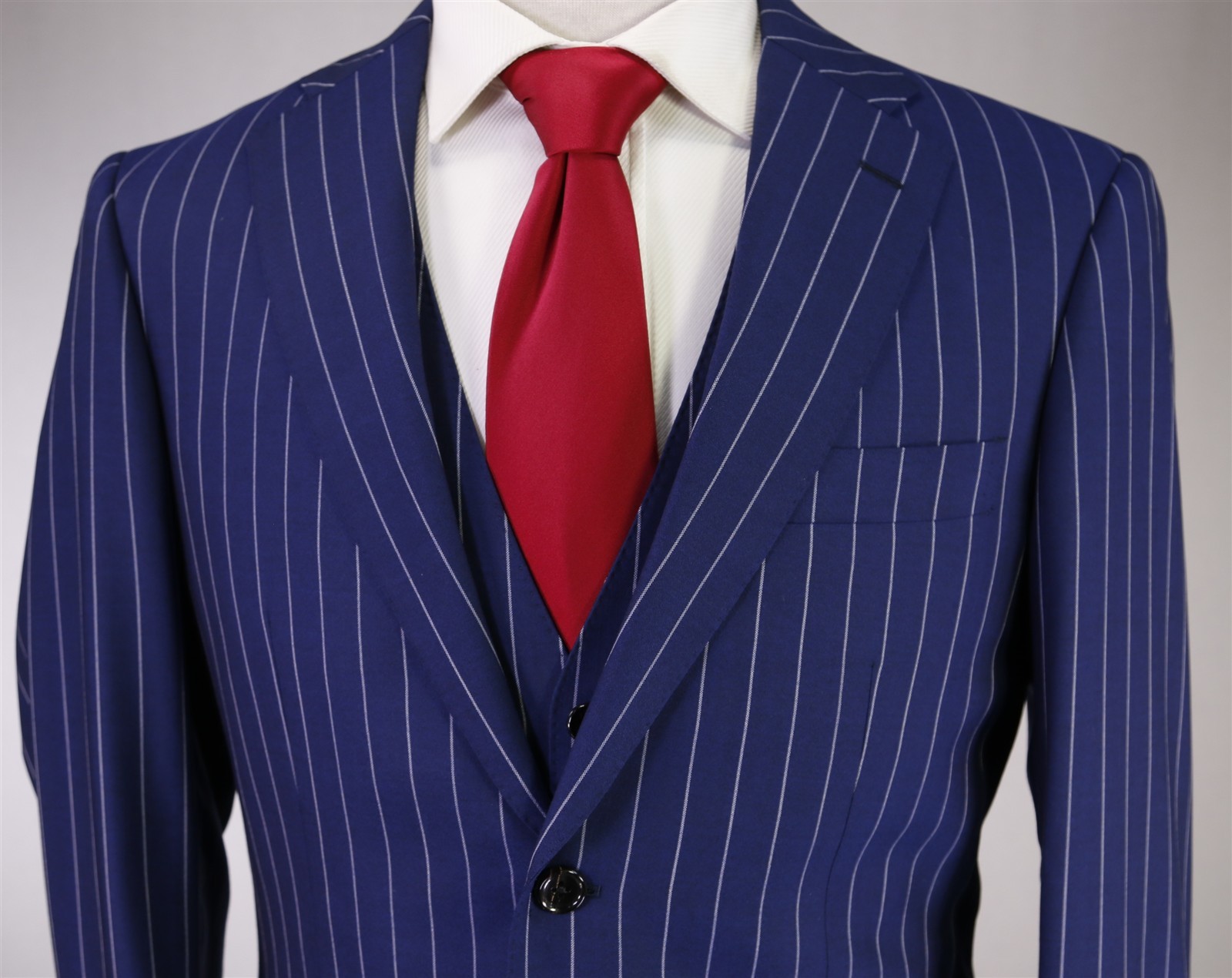 Paul Stuart Current Royal Blue Chalkstripe 3-Piece Wool Suit 38S