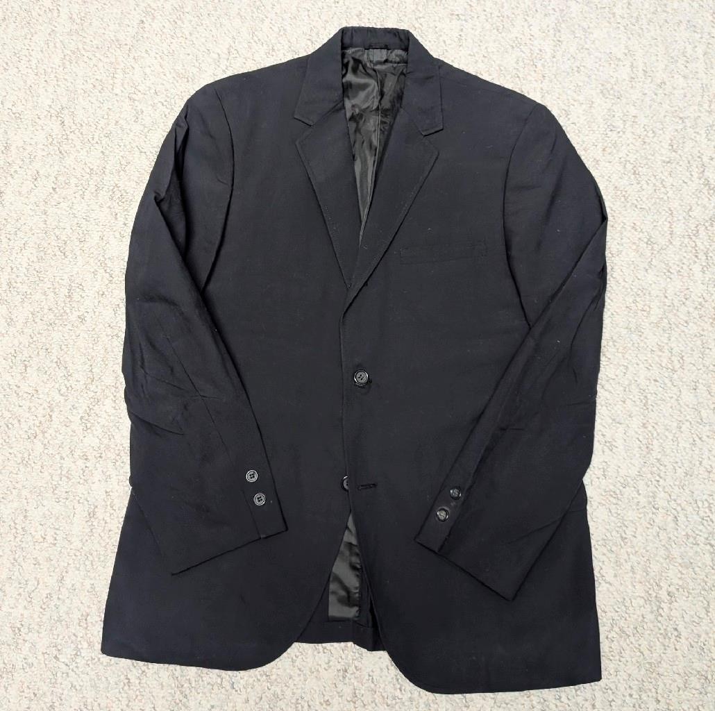 vintage 1950s-60s blazer USA made POPLIN cotton 40R navy blue 2/3 ROLL preppy