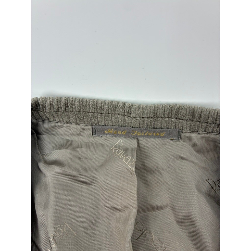 Ravazzolo Italy 100% Silk Corduroy Sport Coat Blazer Mens 60 Taupe Hand Tailored