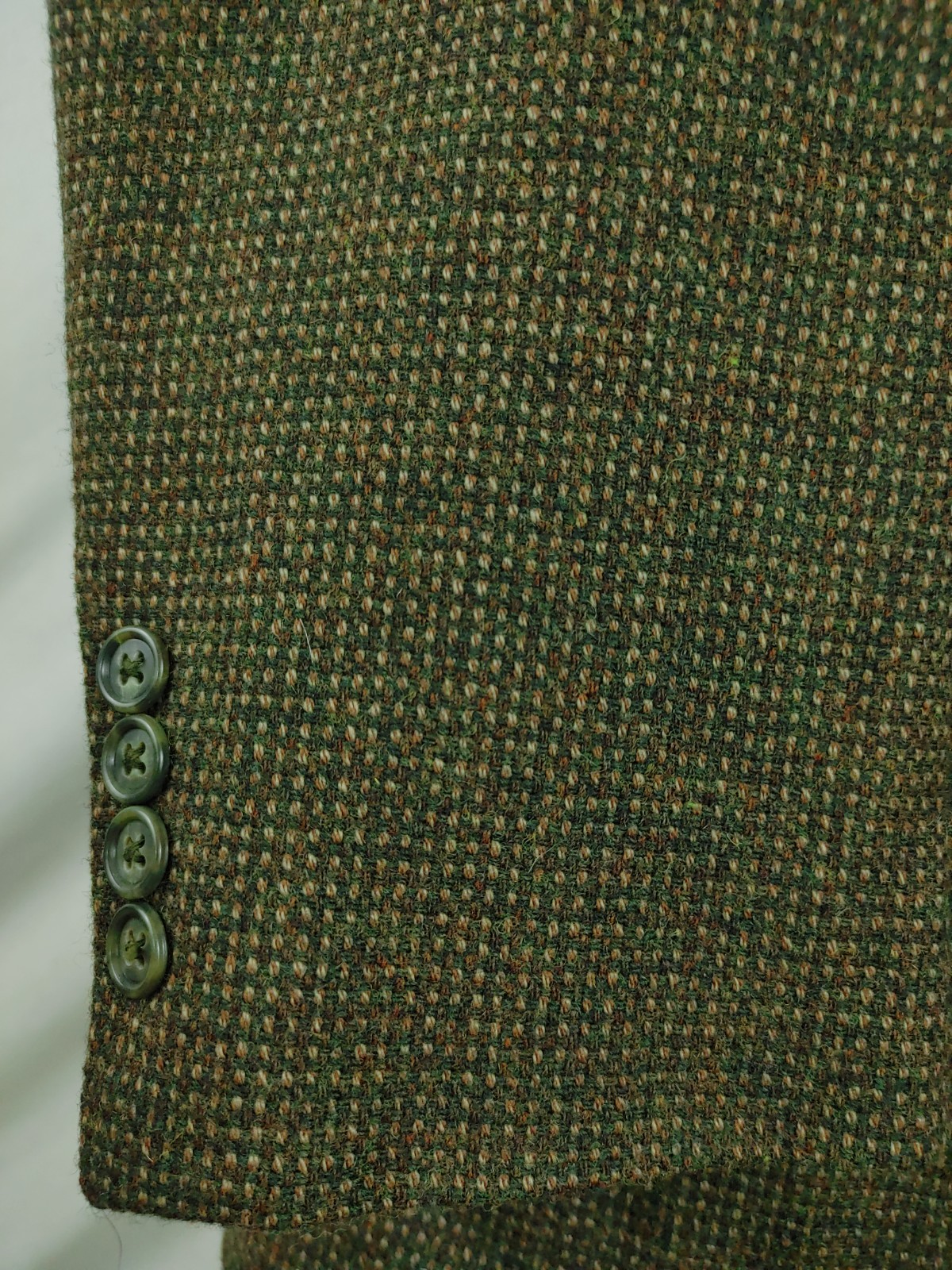Lands End Mens 40/42R Tweed Wool Blazer Brown Green Sport Coat Jacket