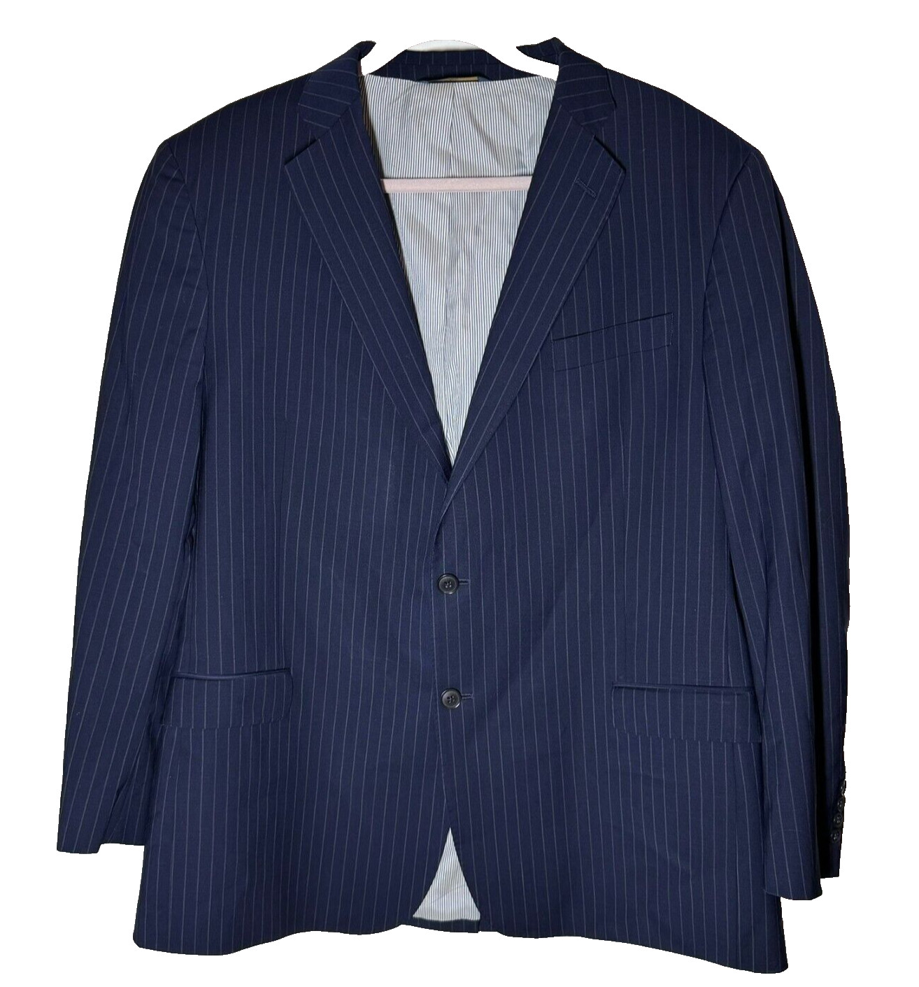 Brooks Bros Explorer Jacket Blazer Sz 46 46R Navy Blue Stripe Fitzgerald Wool