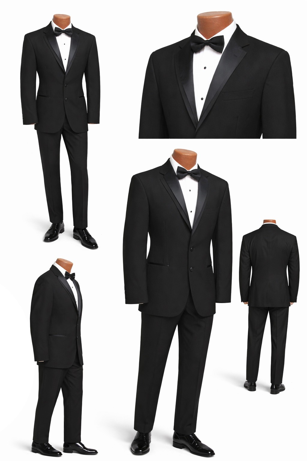 Men’s Oscar de la Renta Contour Black Tuxedo with Flat Front Pants 41R 35W
