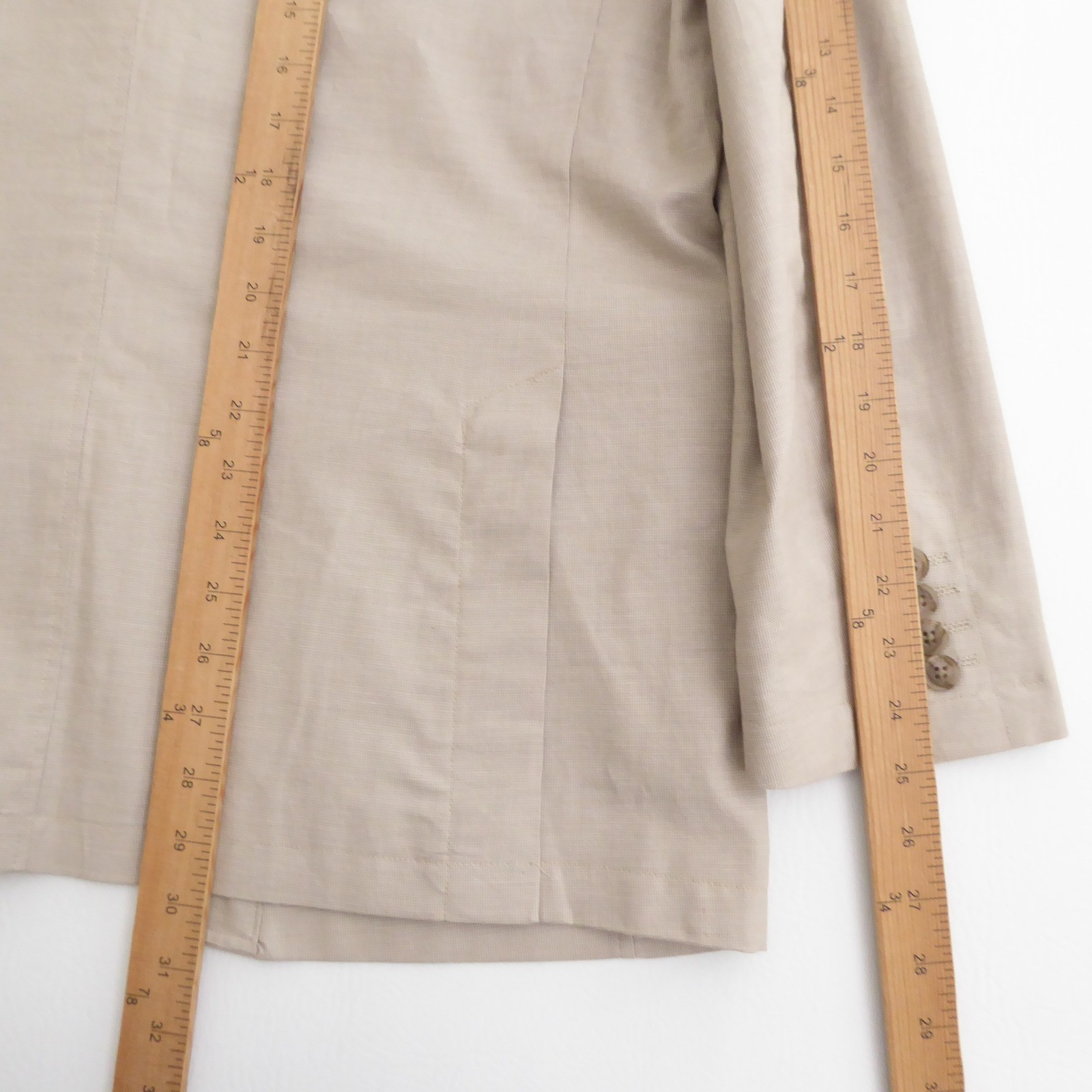 Joseph Abboud Mens Sport Coat Tan Cotton Spandex Two Button Blazer Large
