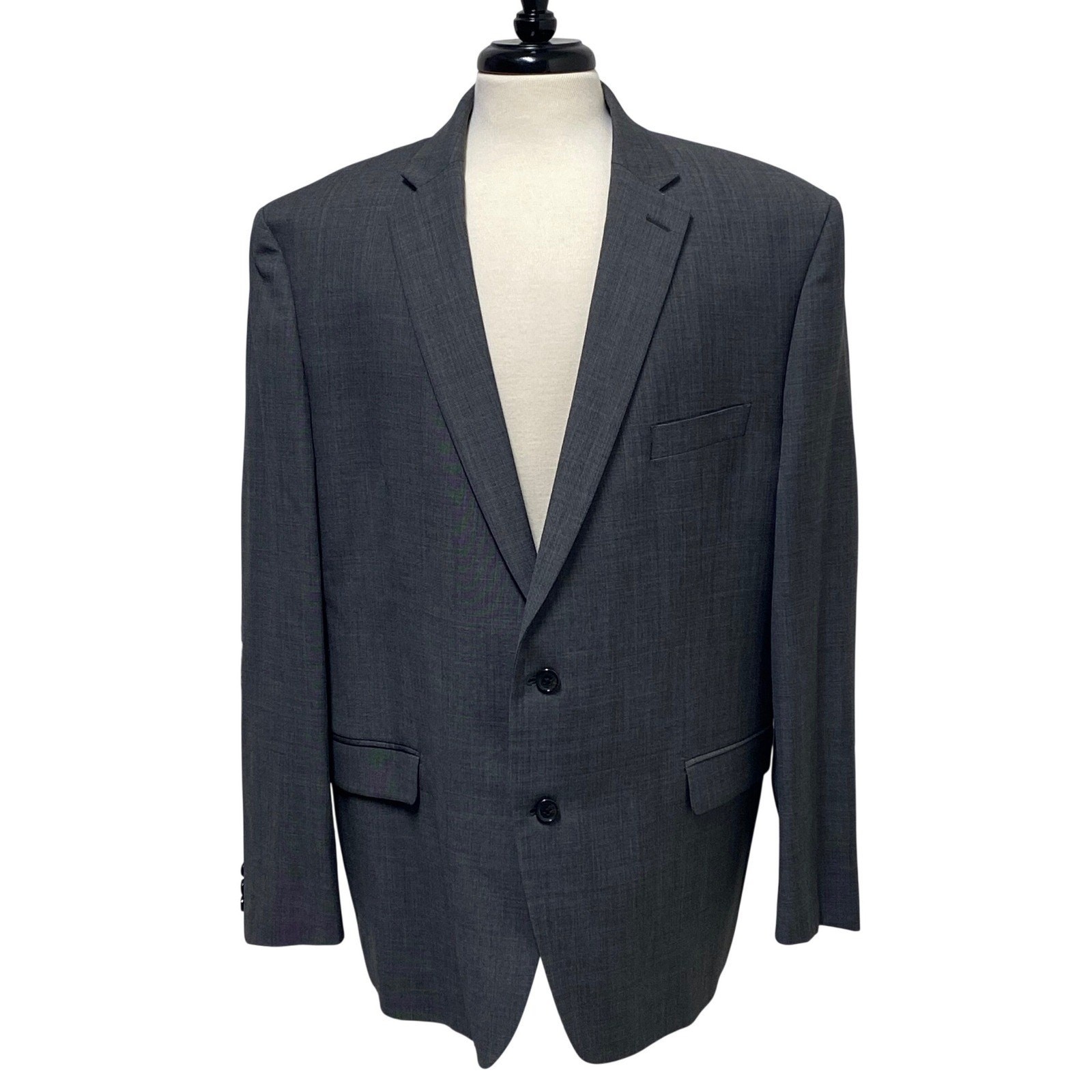 Lauren Ralph Lauren Blazer Mens 48R Gray Woven Two Button Wool