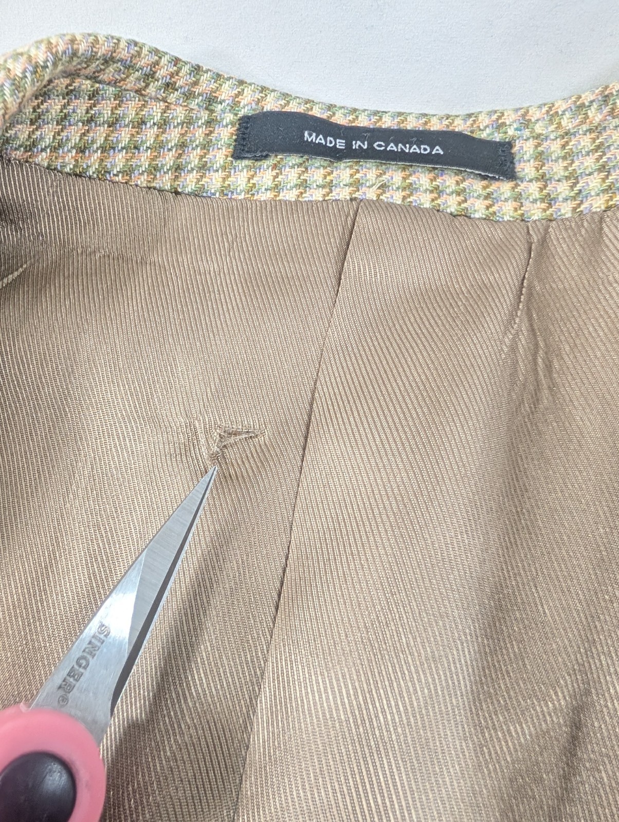 Samuelsohn Steven Giles Blazer Mens 42R Silk Ivory Green Suit Jacket Sport Coat