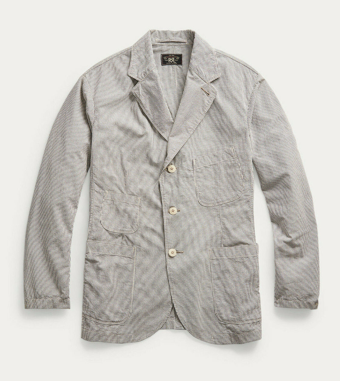 Ralph Lauren RRL Striped Cotton Seersucker Sport Coat Jacket Blazer New $690