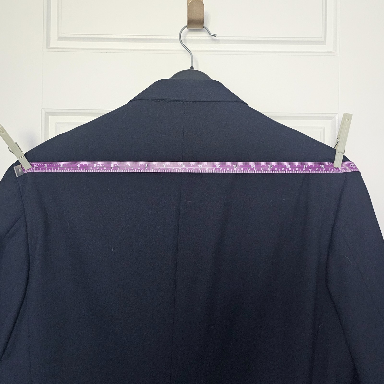 Brooks Brothers Double-breasted Navy Wool Hopsack Blazer 44L