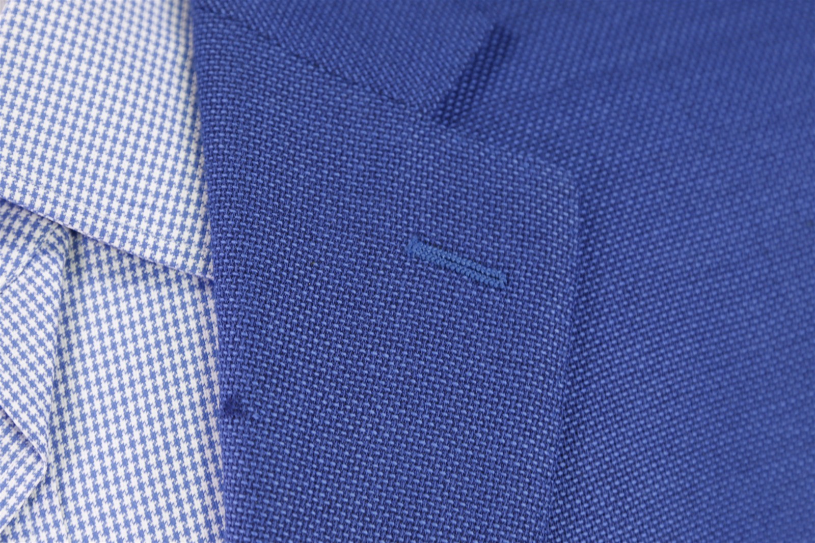 J. Hilburn Royal Blue Knit Woven Vitale Barberis Wool 2-Btn Blazer Jacket 44R
