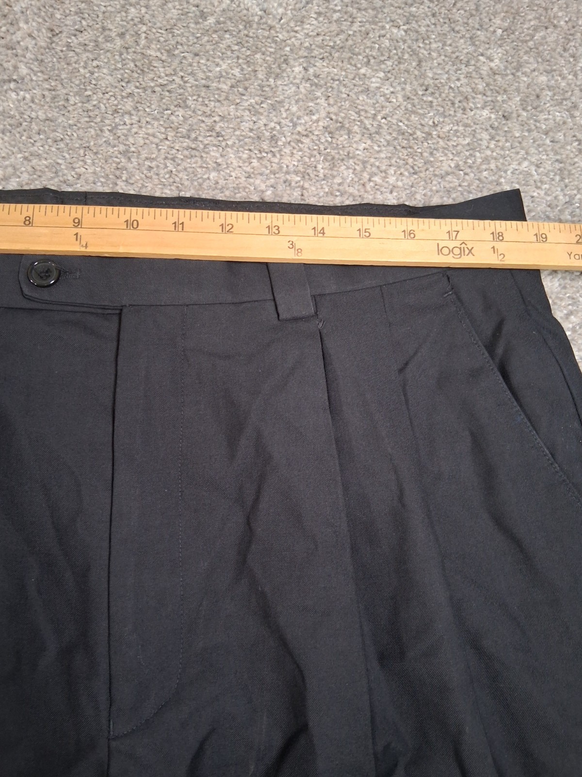 Inserch Mens Jacket XL Pants 38×26.5 Black Button Up Pockets Polyester Blend