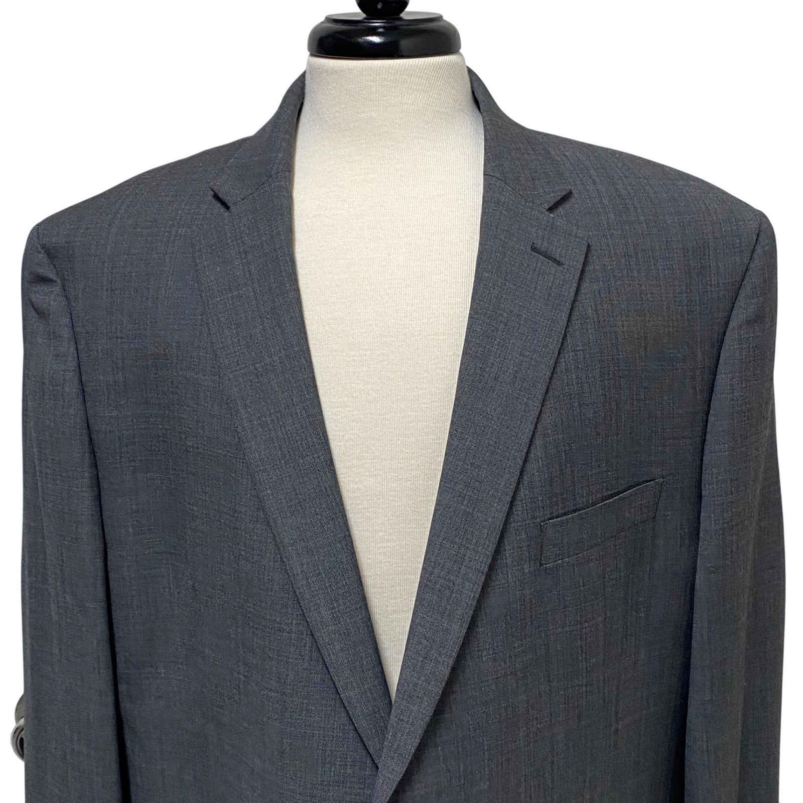 Lauren Ralph Lauren Blazer Mens 48R Gray Woven Two Button Wool