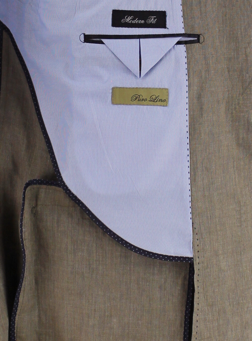 DTI BB Signature Italian Mens 2 Button Linen Suit Modern Fit Jacket Plain