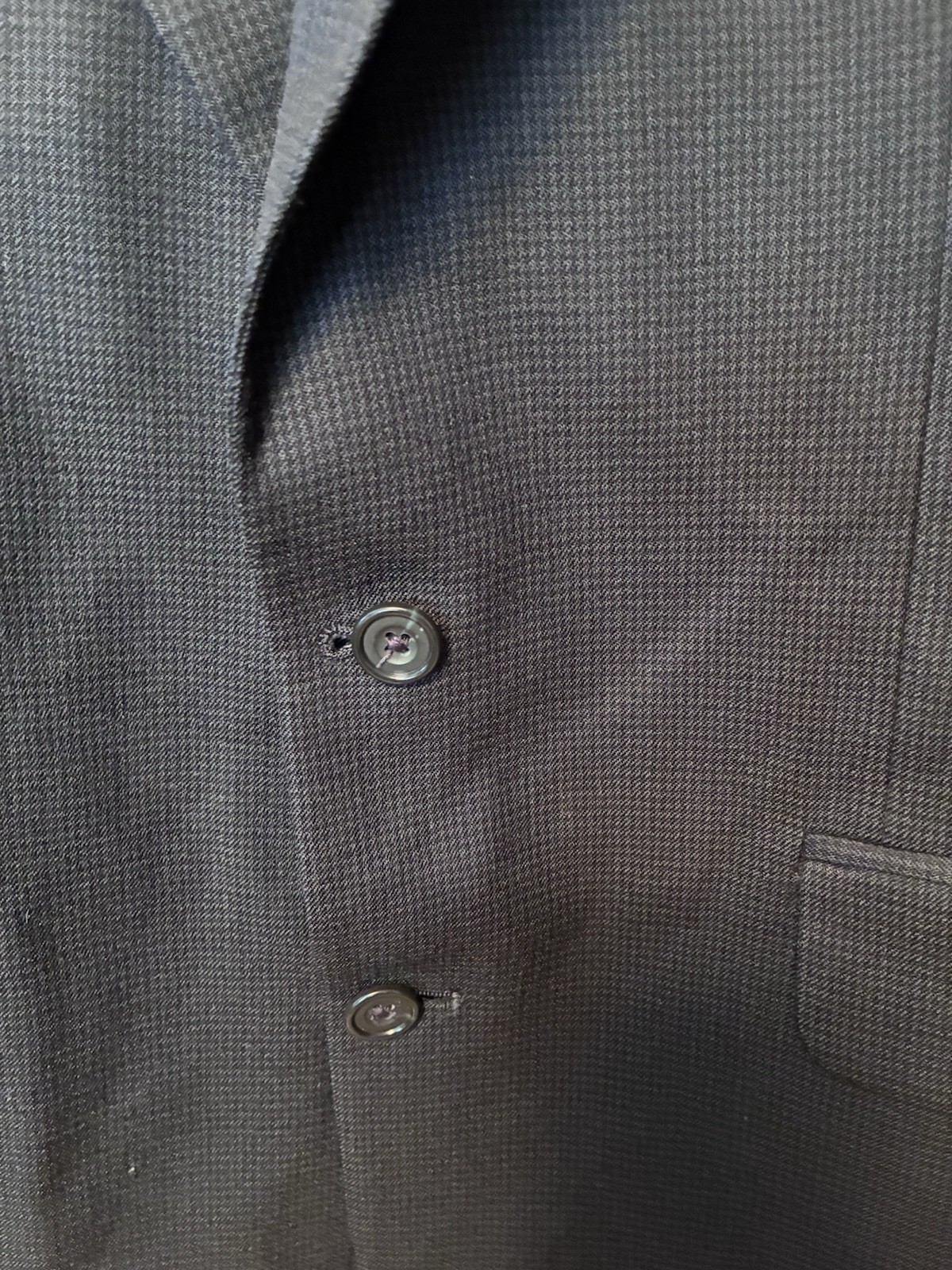 Oscar De La Renta Navy Blue Two-Button Wool Blazer Sport Coat | Made in Colombia