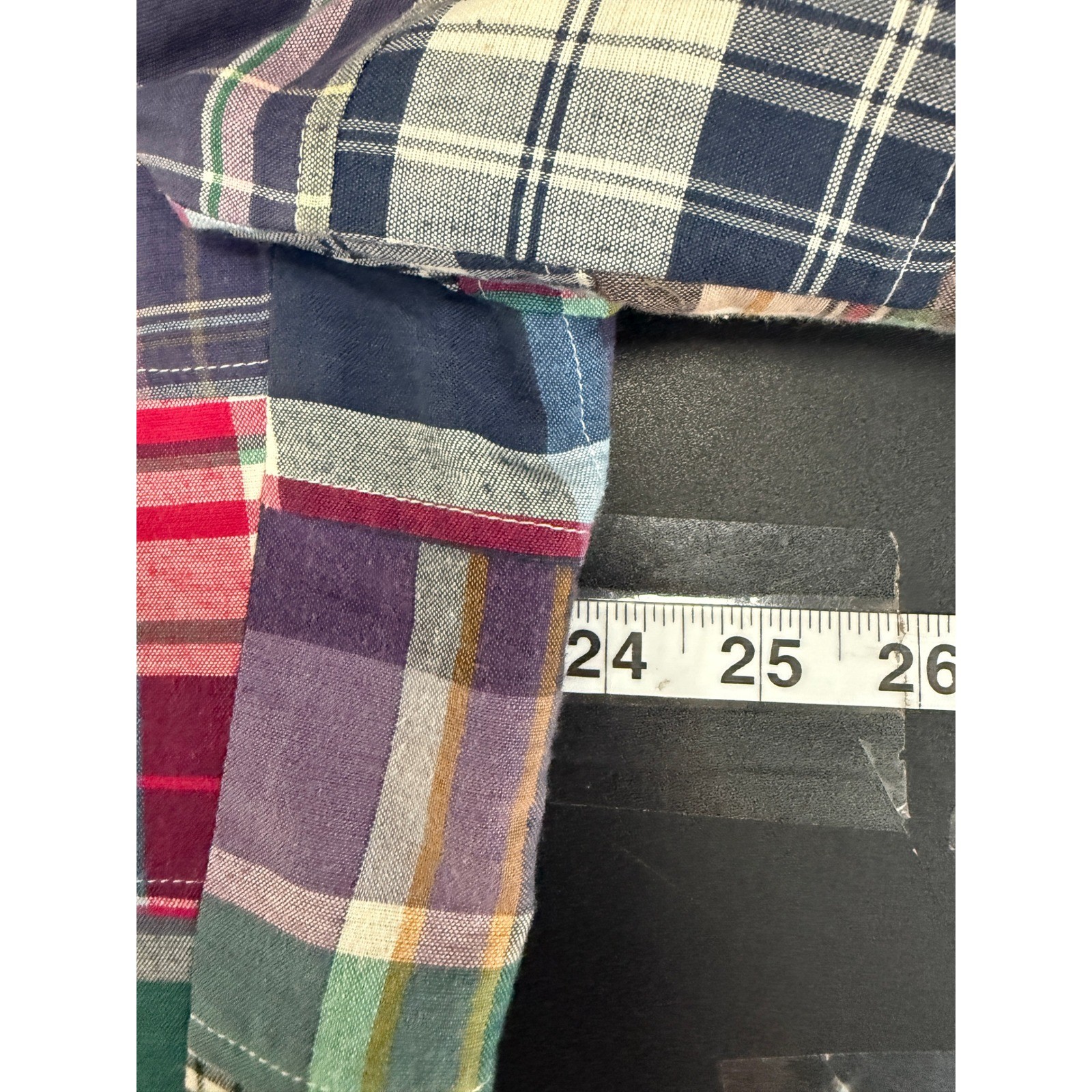 Mens Patchwork Madras Plaid Blazer Jacket Prep East Coastal Nautical 42 Academia
