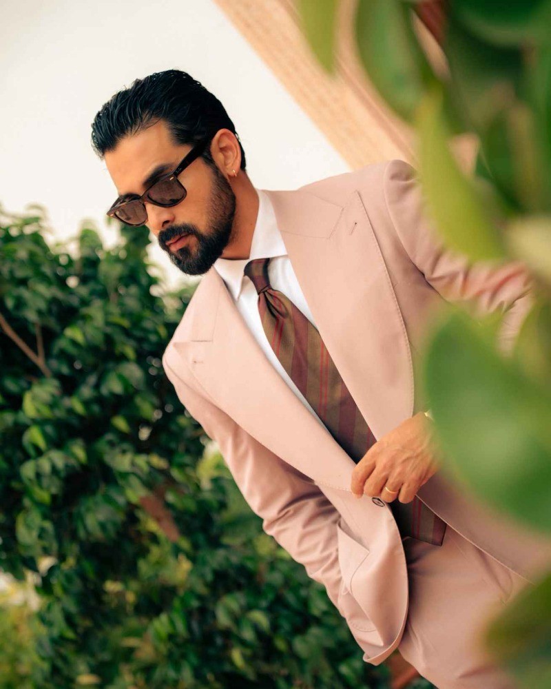Summer Men’s Pink Wide Notch Lapel Single Breasted Suit Business Office 2 Pieces