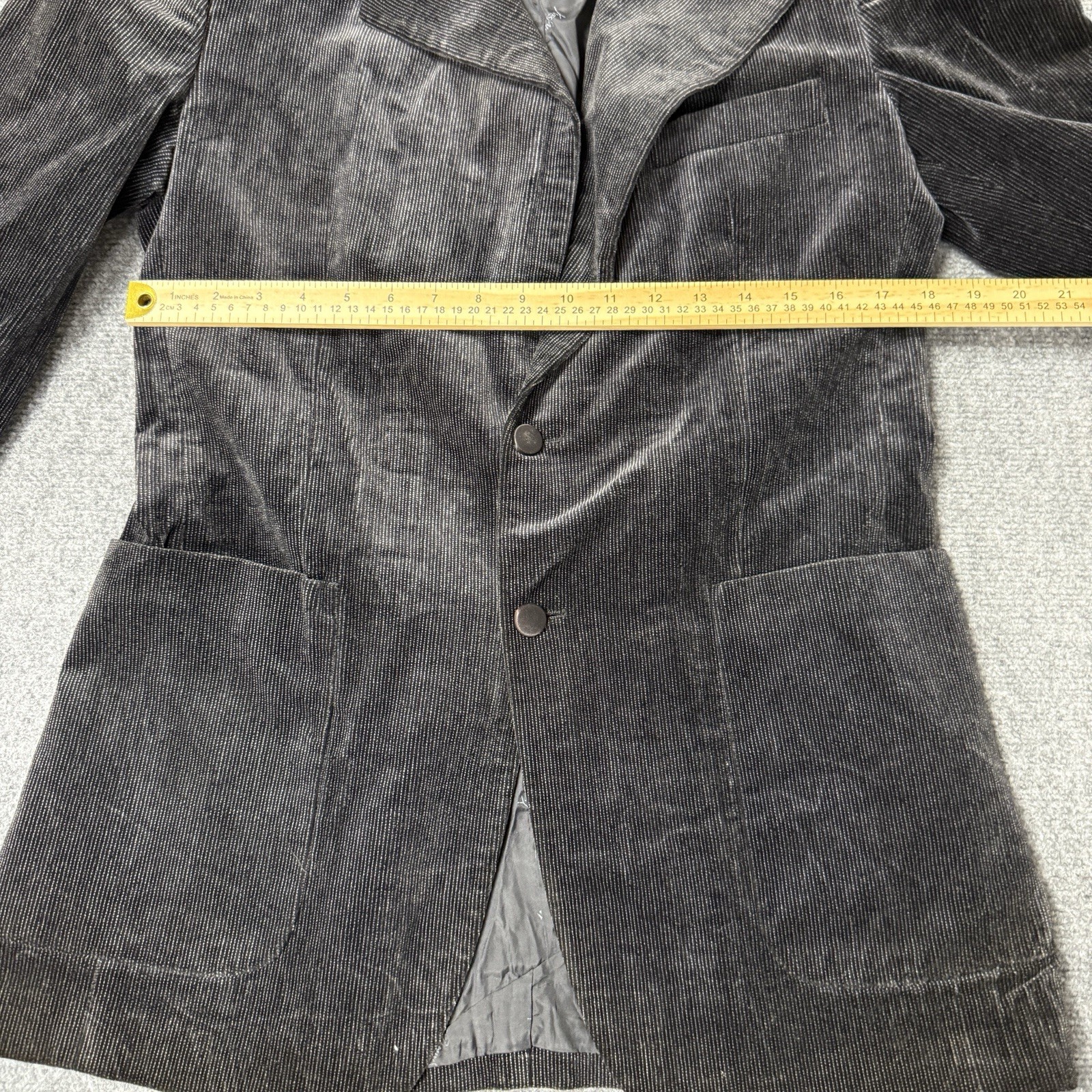 Yes Saint Laurent Vtg Textured Suede Black Blazer Sz 41