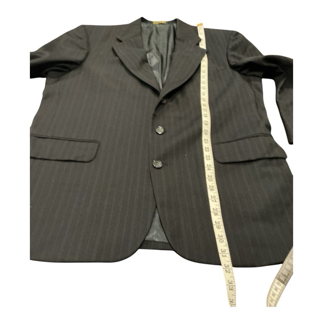Oscar de la Renta Men’s Wool Blazer 38R Dark Charcoal Pinstripe Made in Colombia