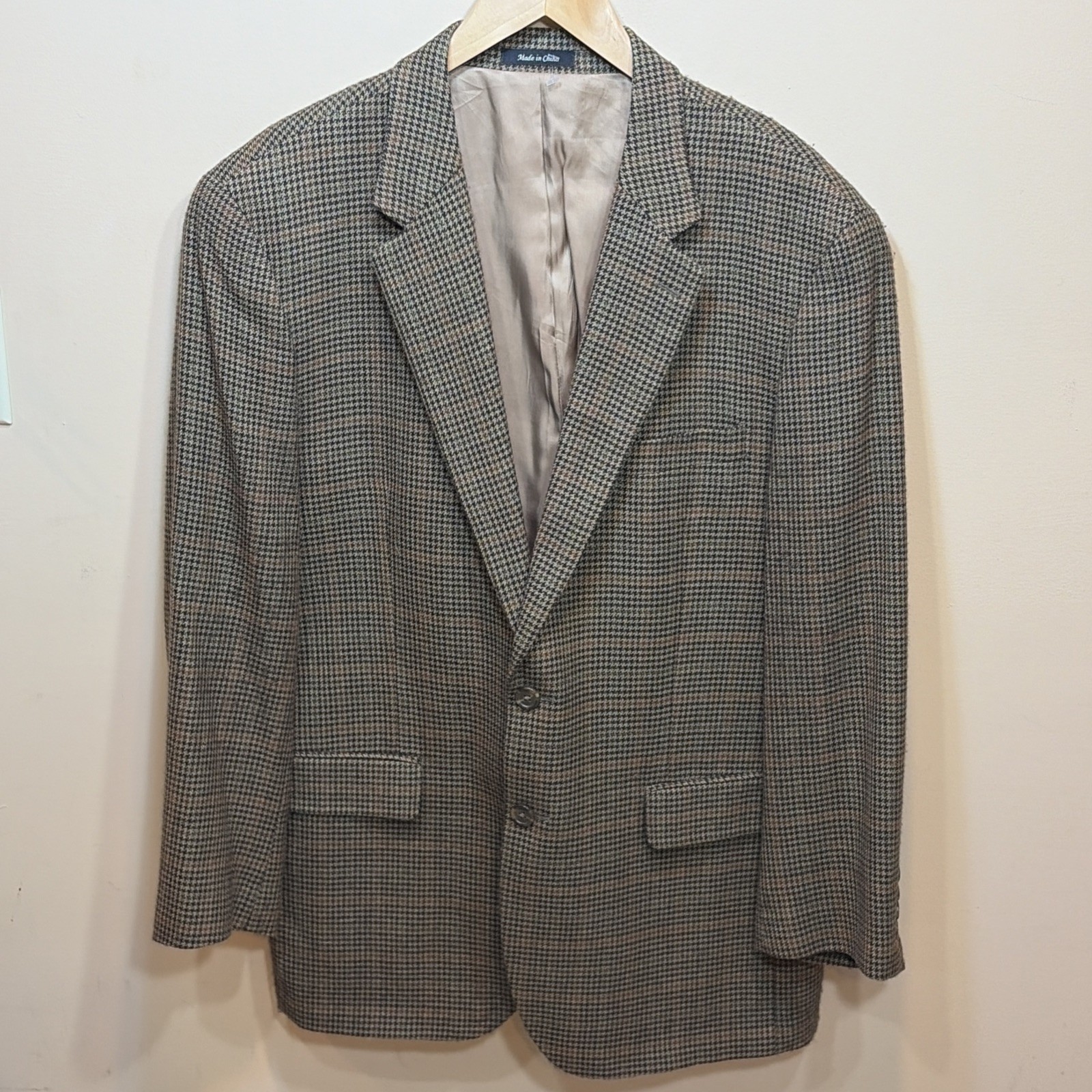 LAUREN Ralph Lauren Blazer Jacket Mens 44R XL Wool Geometric Professor Old Money