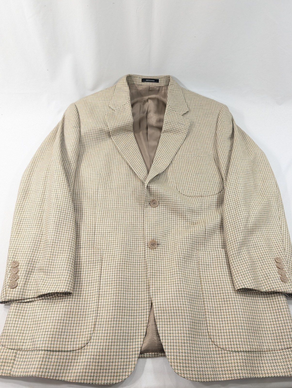 Samuelsohn Steven Giles Blazer Mens 42R Silk Ivory Green Suit Jacket Sport Coat