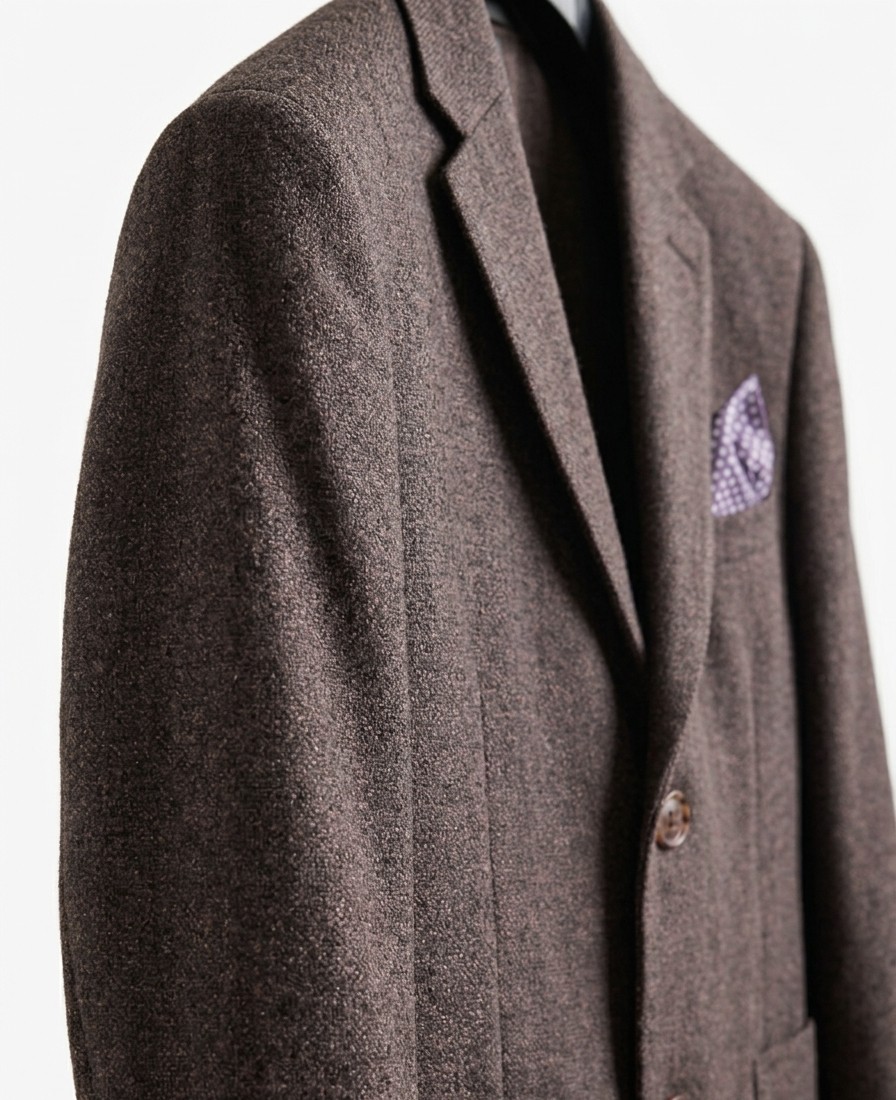 DEVRED 1902 Paris Men Brown Textured Blazer Jacket Extra Slim Fit EU 48 US 38🥇
