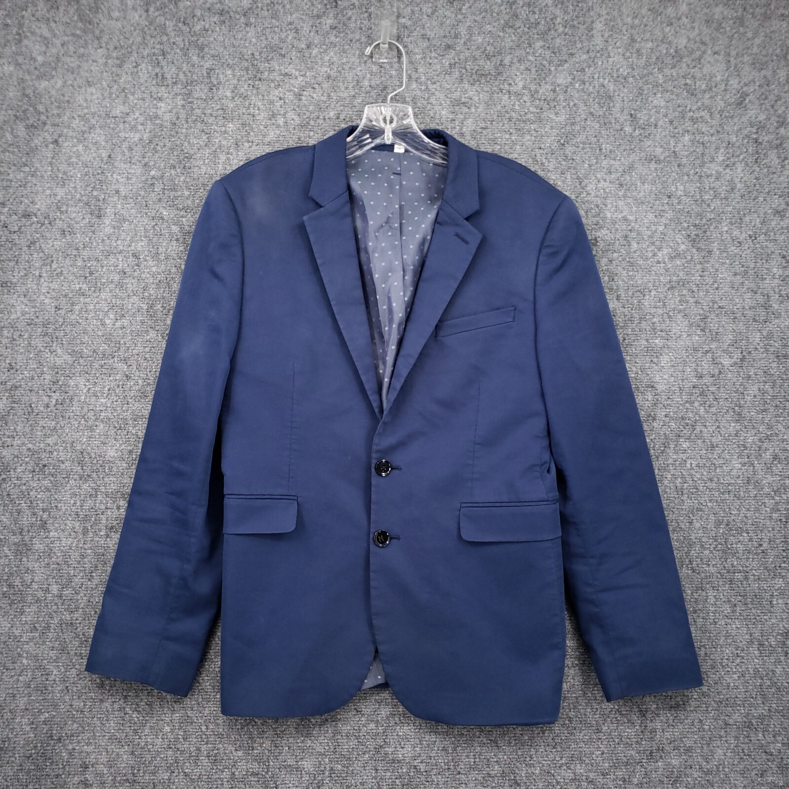 Express Suit Jacket Mens 38 Short Blue Extra Slim Stretch 2 Button Long Sleeve