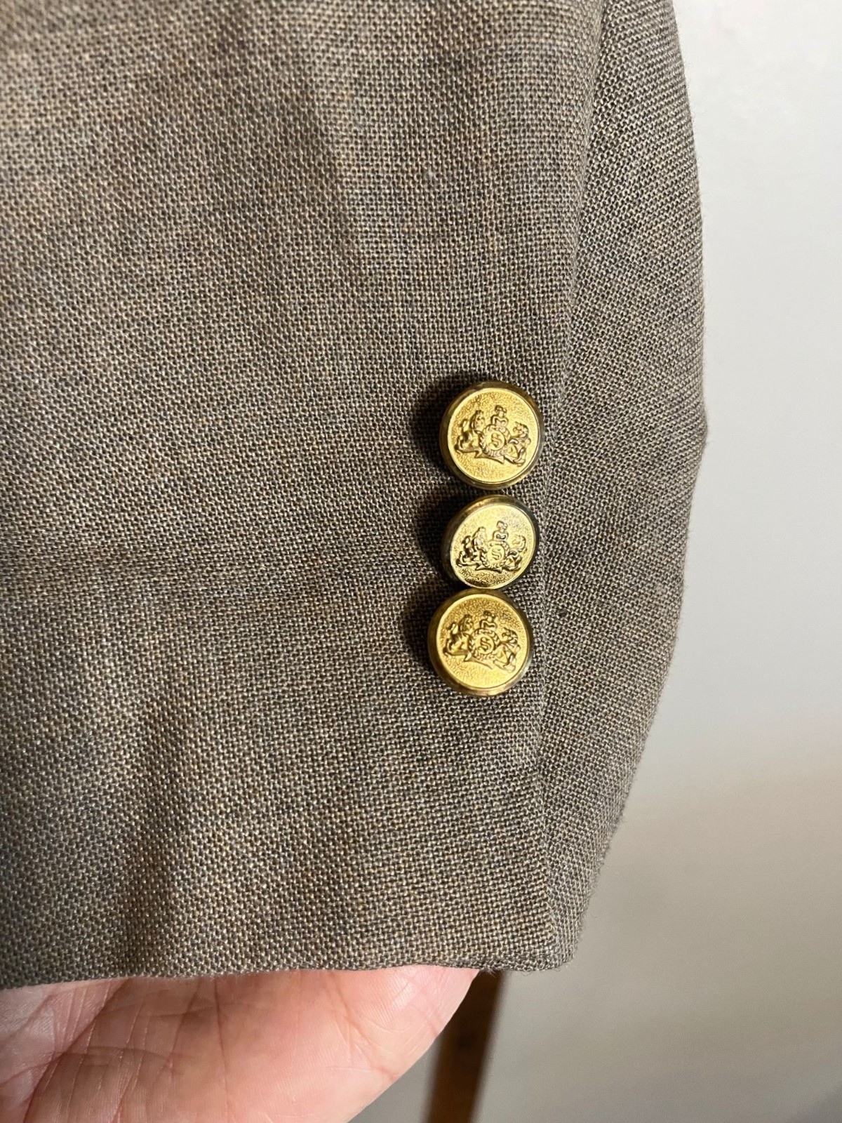Neutral Wool Sport Jacket Brown 44R Preppy Wedding Formal Work Office Classic