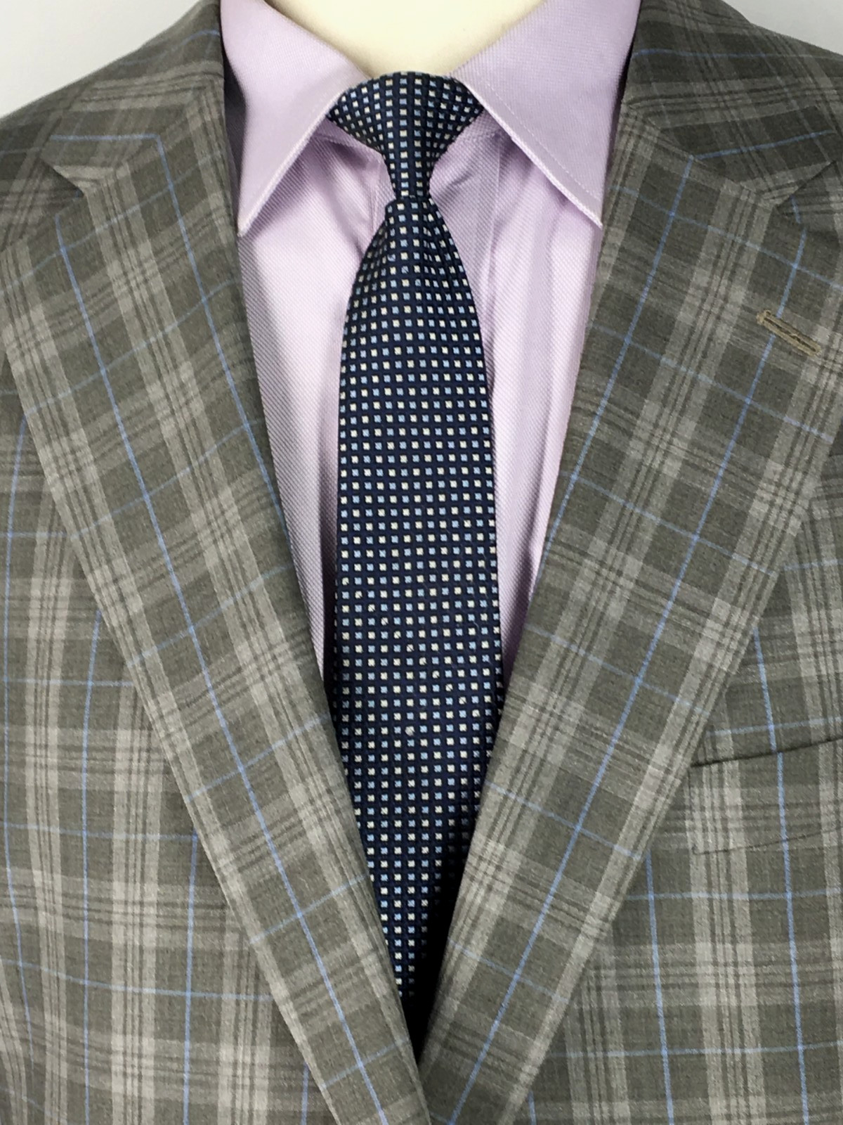 48L Loro Piana Cremieux Mens 2 Bttn Blazer Sport Coat Taupe Blue Prince Of Wales