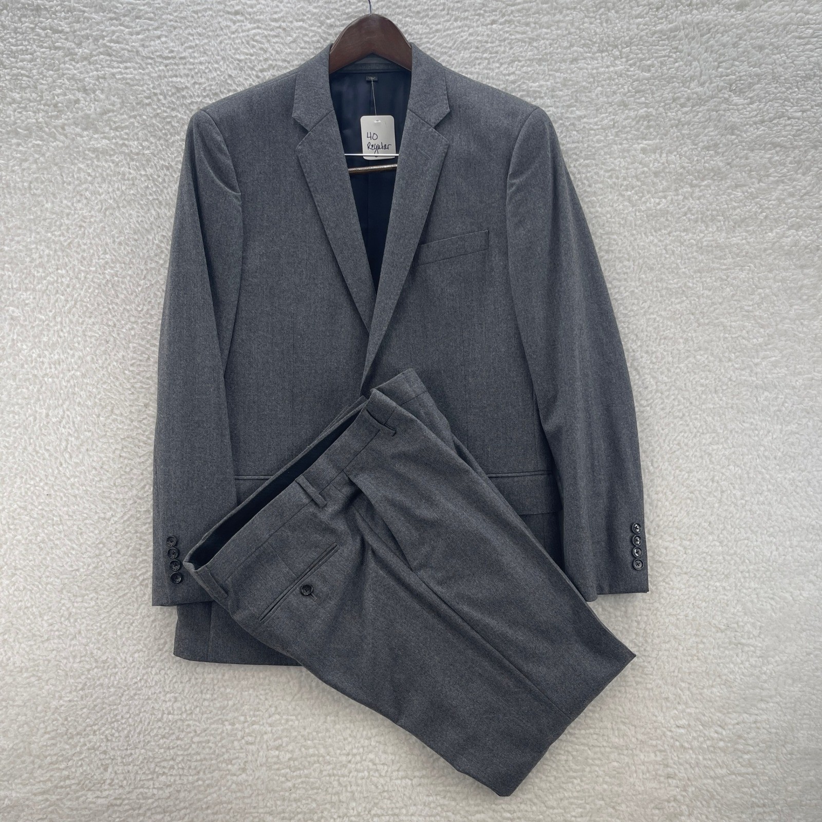 J.Crew Ludlow Suit 40R 33×30 Gray Jacket Pants Wool Vitale Barberis Canonico