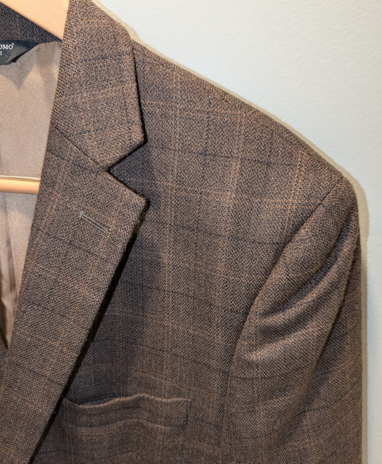 Pronto Uomo Couture 42R 100% Lambswool Plaid Tweed Mens Blazer Sport Coat