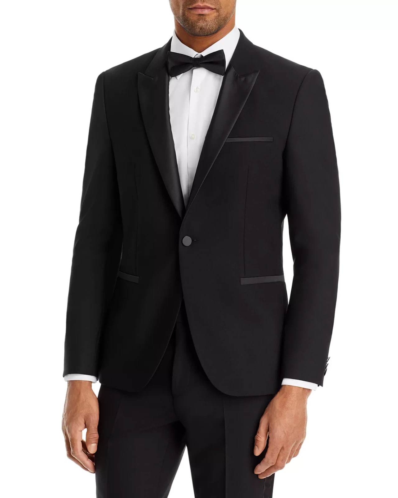 $895 Hugo Boss Men’s Arti Extra Slim Fit Tuxedo Black Suit 42 R 36 X 30 pap2826a