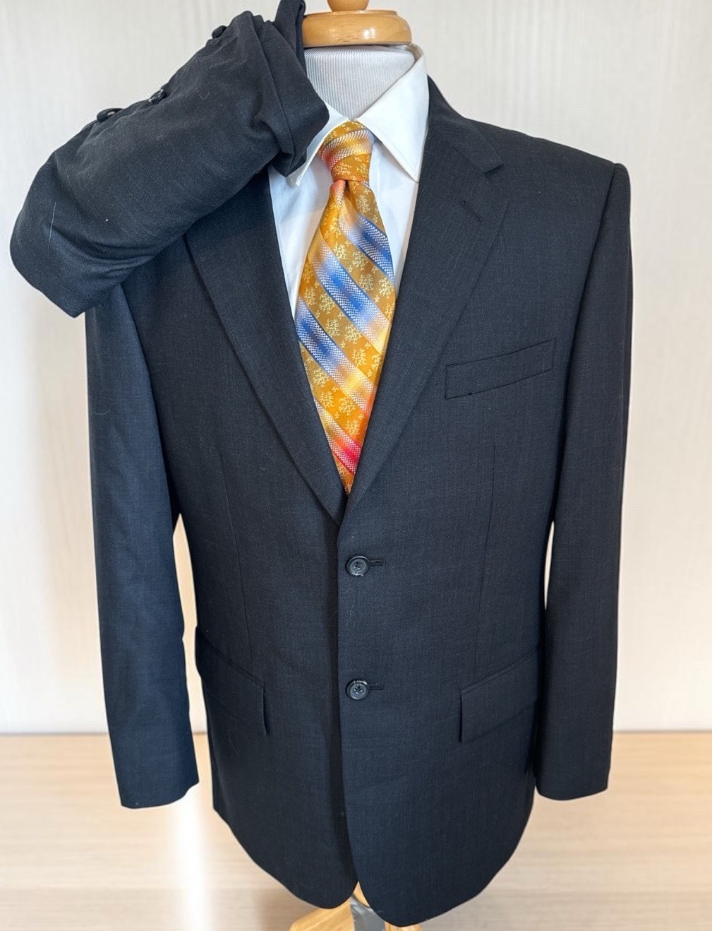 Pronto Uomo Platinum Traveller Suit Sz 40S Pants 34 x 29 Black Performance Wool