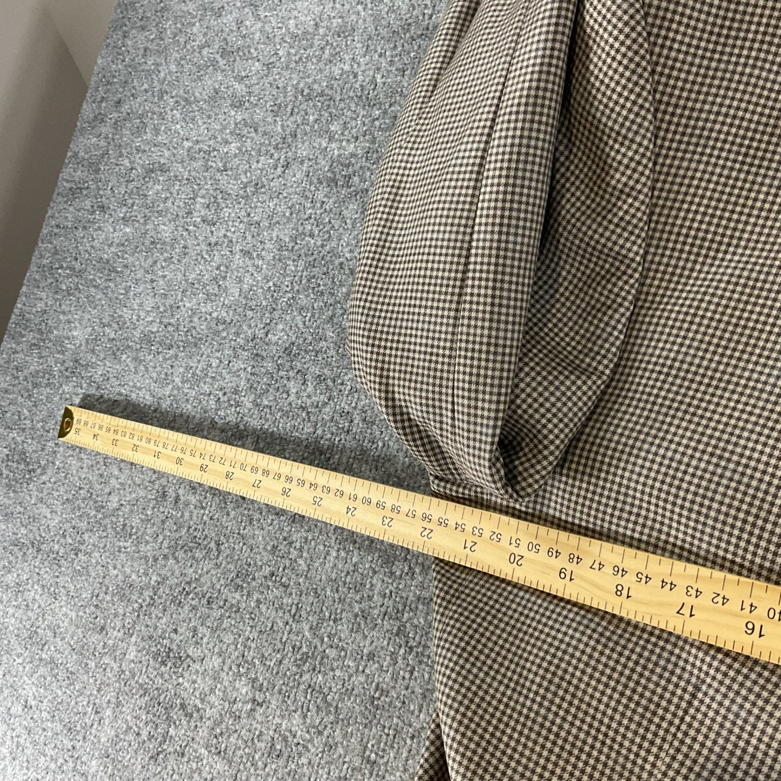 Peter Millar 48R Sport Coat Blazer 100% Wool Brown Houndstooth Two Button Mens