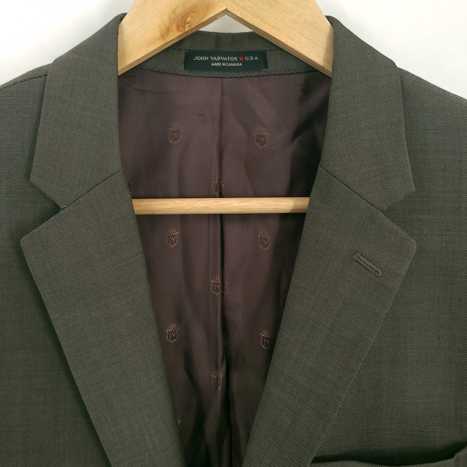 John Varvatos Blazer Mens 42R Brown 100% Wool 2 Button Regular Sports Coat