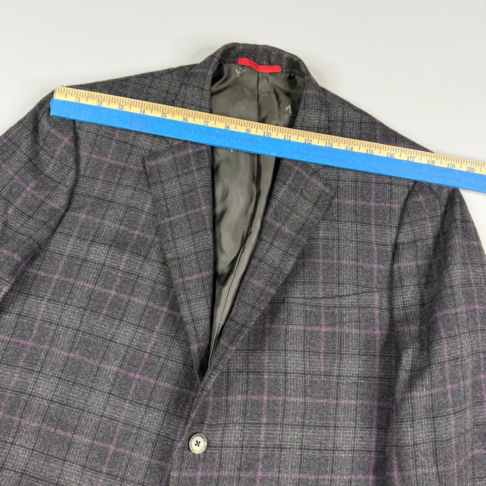 Isaia Napoli Sport Coat Men 56IT 46US Gregory Grey Plaid Wool Cashmere Blazer