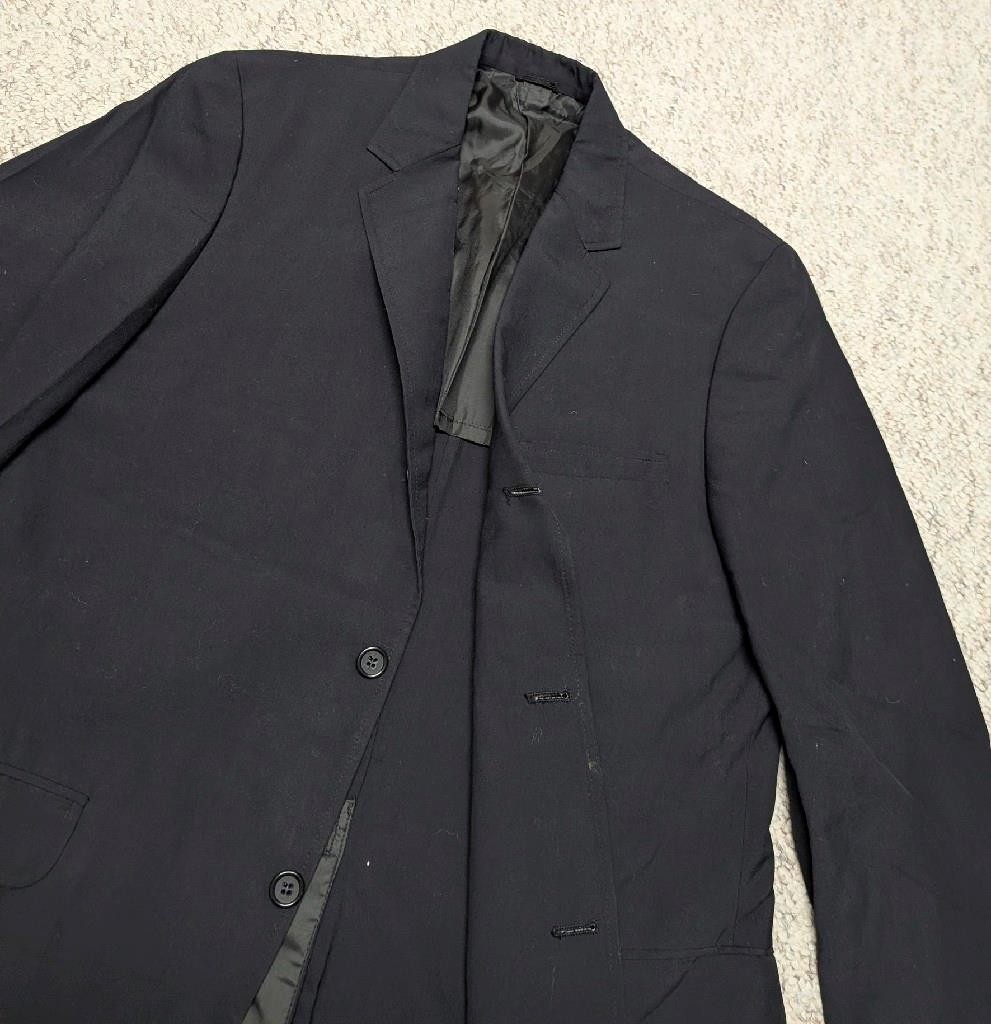 vintage 1950s-60s blazer USA made POPLIN cotton 40R navy blue 2/3 ROLL preppy
