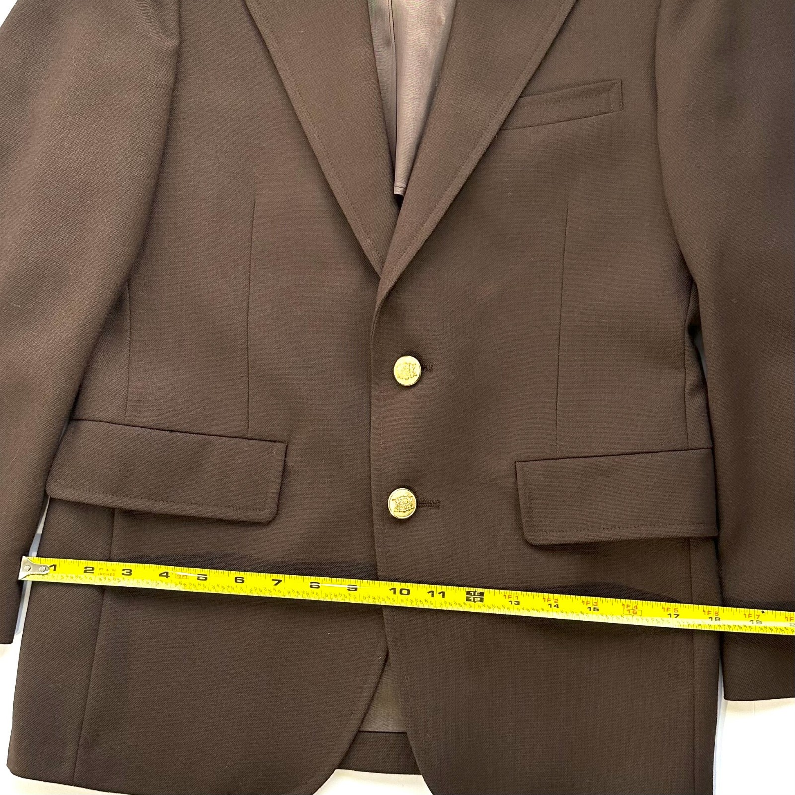 VINTAGE Palm Beach Sport Coat Blazer Jacket Hopsack Brown SM Boys Retro Preppy