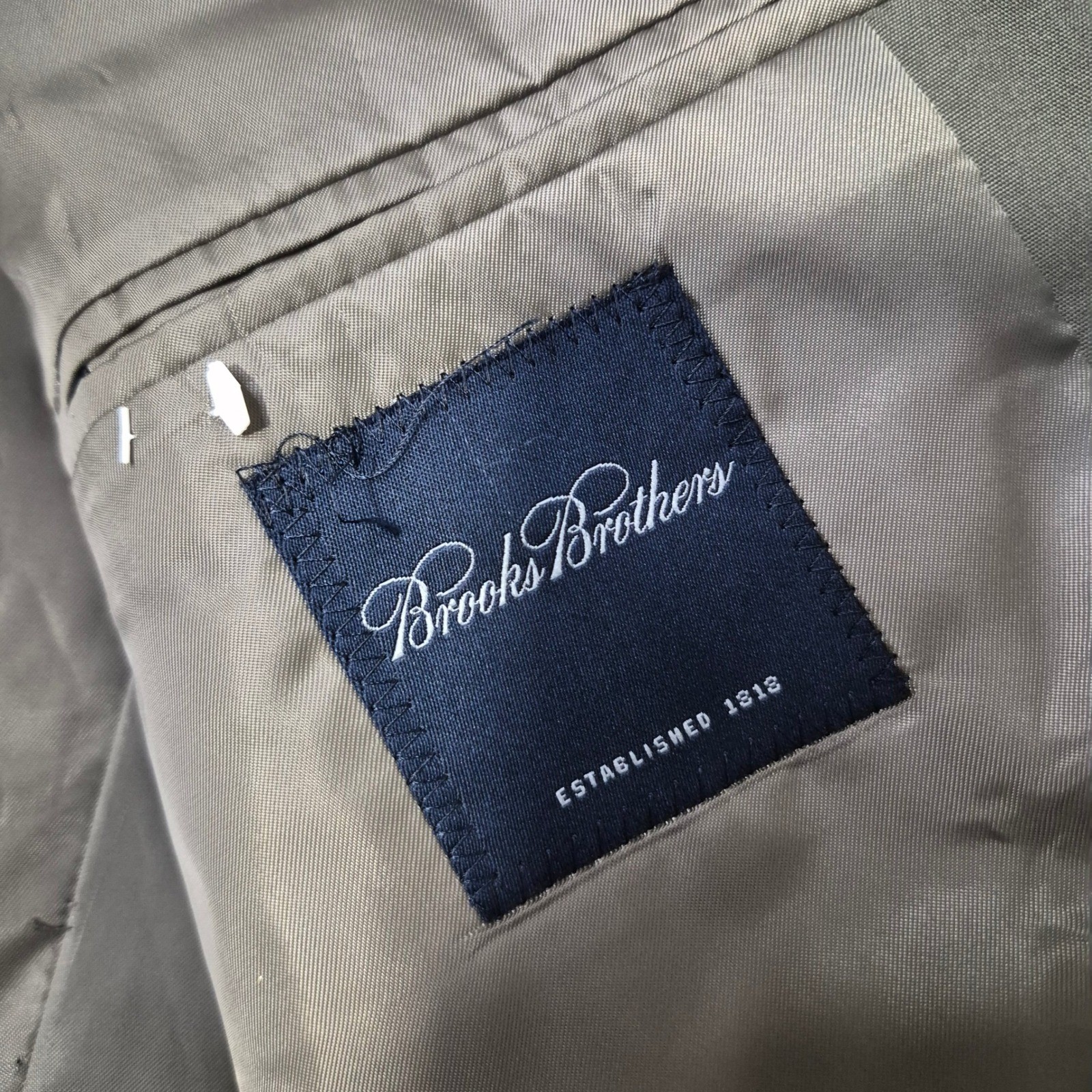 Brooks Brothers Blazer Mens 43L Olive Green Classic Heritage Cotton Blend Jacket