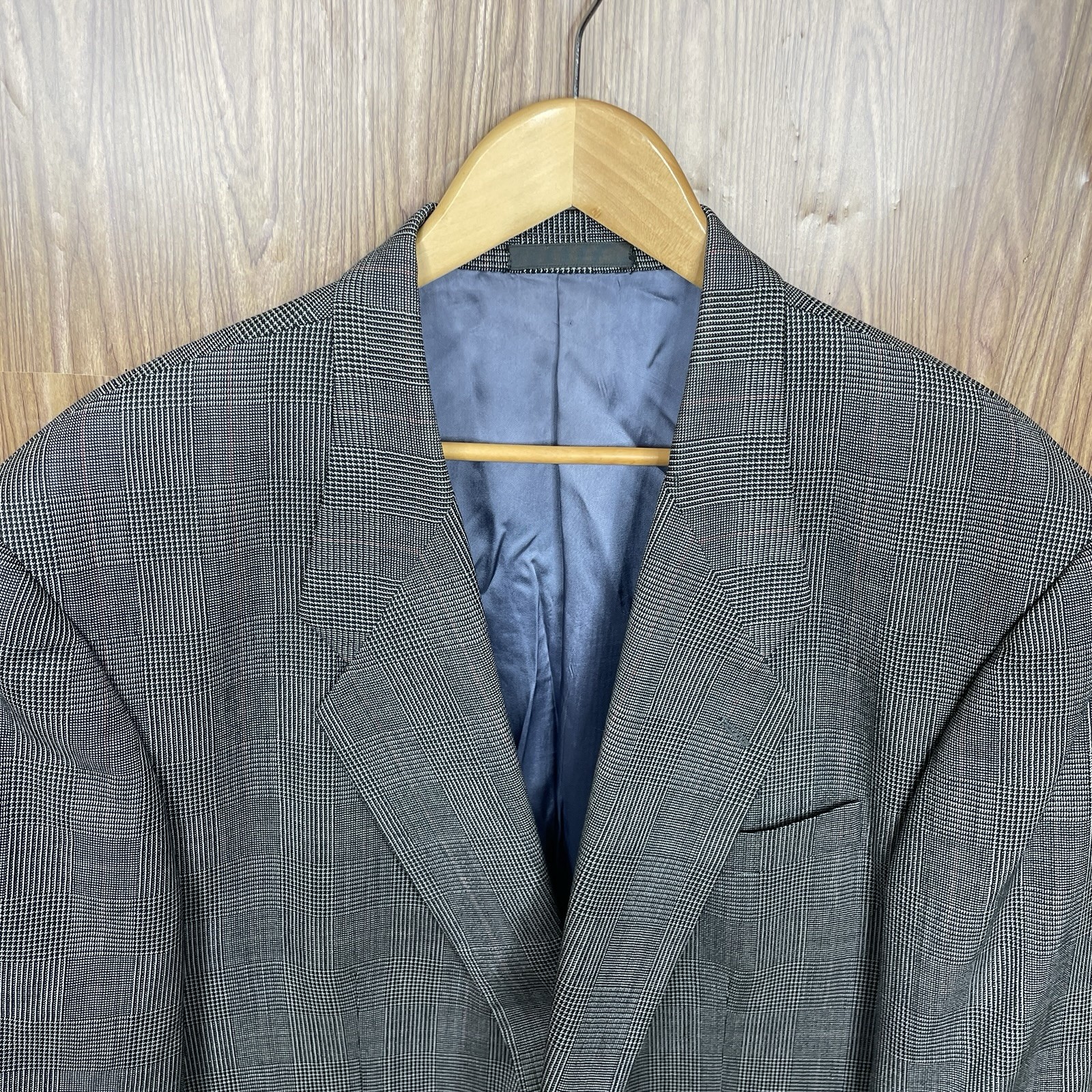 Charles Jourdan Sport Coat Mens 46R Gray Multicolor Plaid Two Buttons USA Made