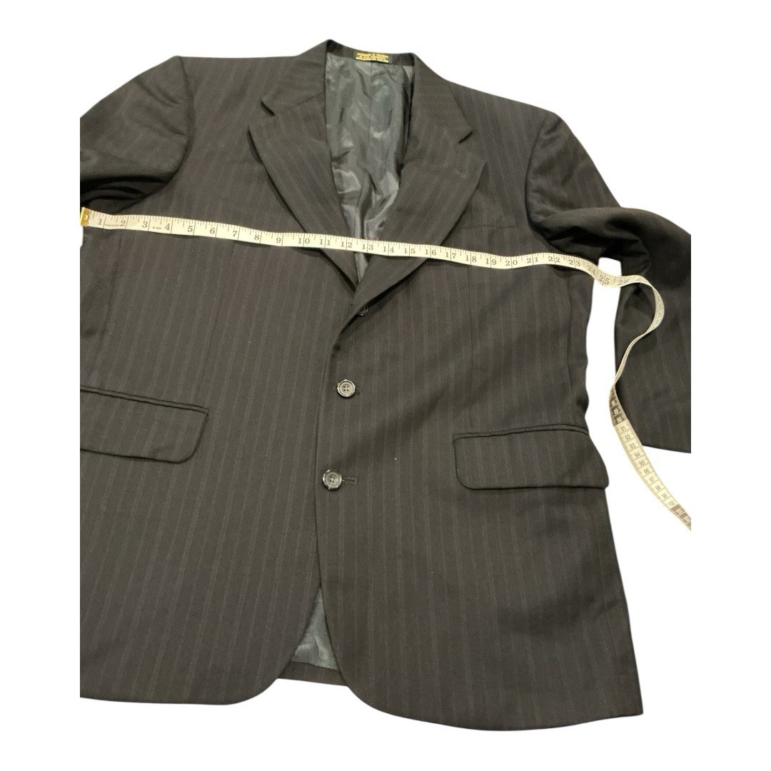 Oscar de la Renta Men’s Wool Blazer 38R Dark Charcoal Pinstripe Made in Colombia