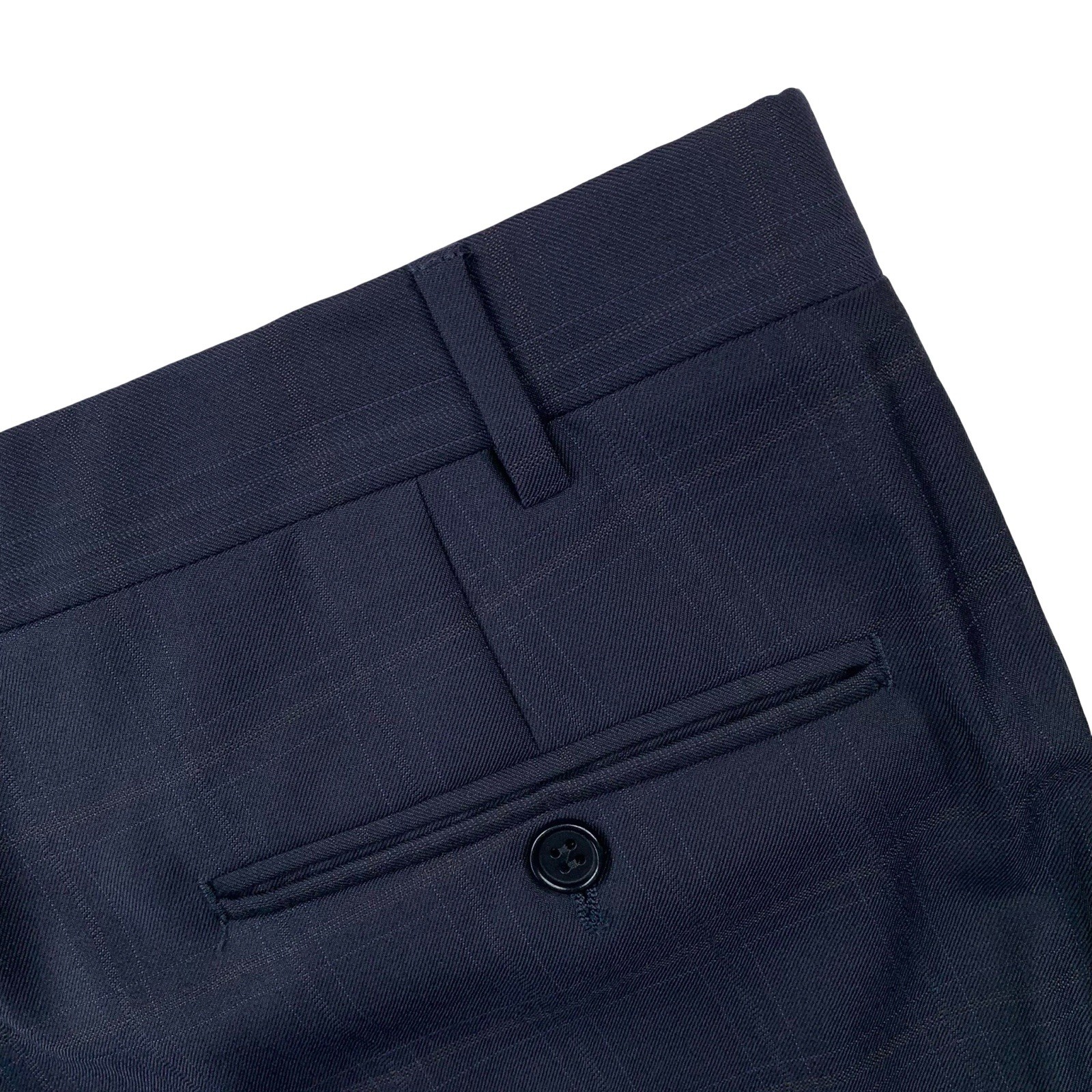 Mens 44 R Canali Blue Label ” Classic Cut ” Navy Blue Windowpane Plaid Suit