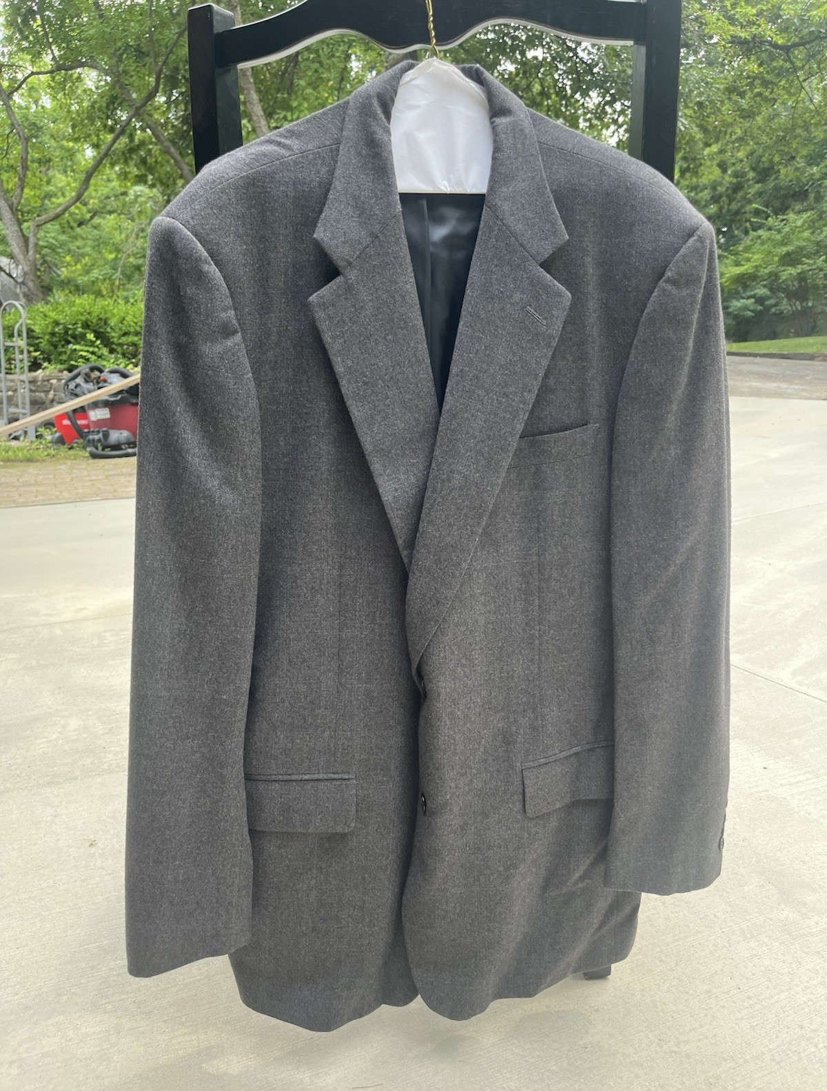 Brooks Brothers Wool Tweed Sport Coat Gray 44R 2-Button Notch Lapel Pockets