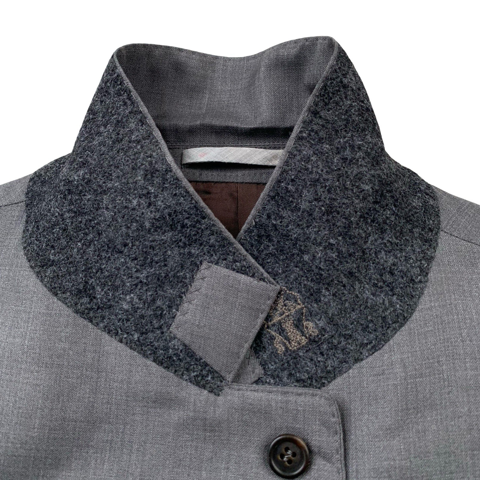 Mens 40 S Brunello Cucinelli Mid Grey 3/2 Roll Wool Blazer Made Italy