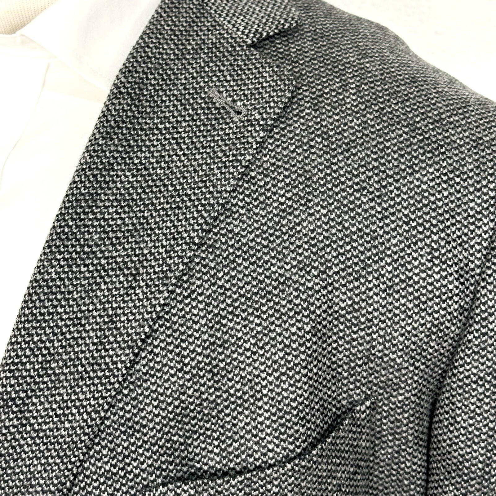 DCLA Bespoke Loro Piana 100% Top China Cashmere Gray Nailhead Sport Coat 54 Reg