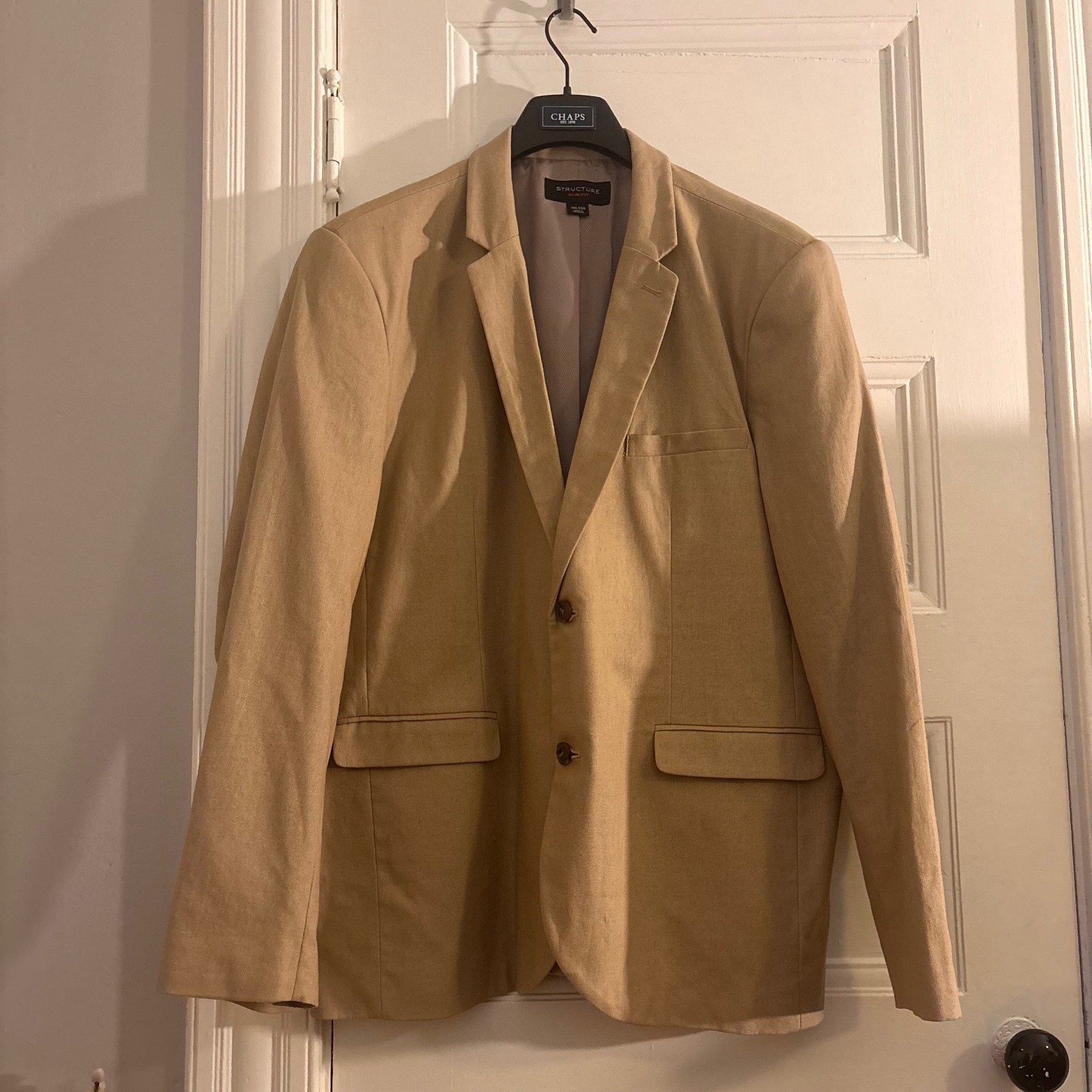 Structure Slim Fit Tan Linen Business Casual Blend Blazer Sport Coat Men’s XXL