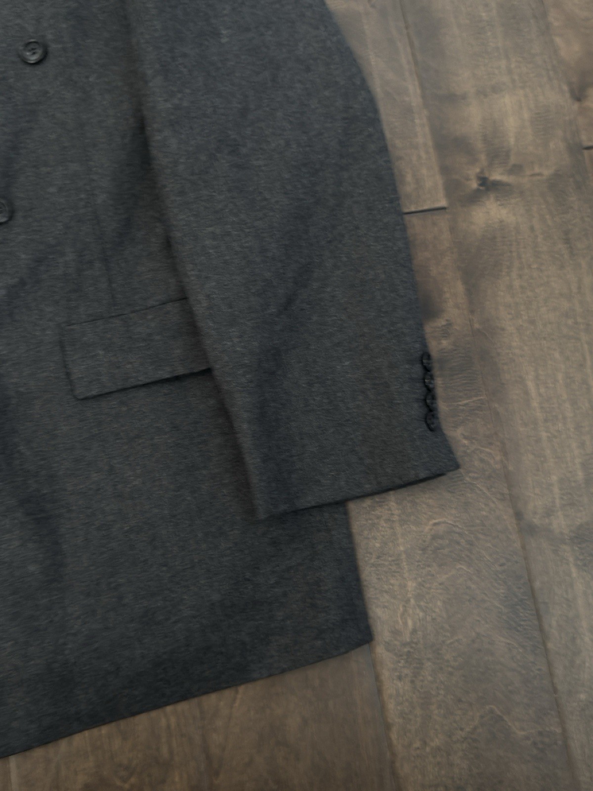 Embassy Square Mens Double Breasted Gray Wool Business Suit Jacket Blazer 48L