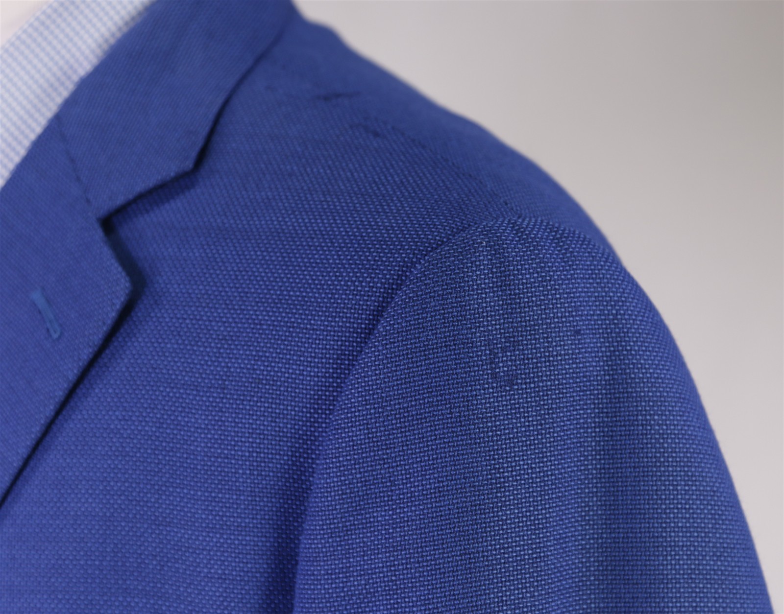 J. Hilburn Royal Blue Knit Woven Vitale Barberis Wool 2-Btn Blazer Jacket 44R