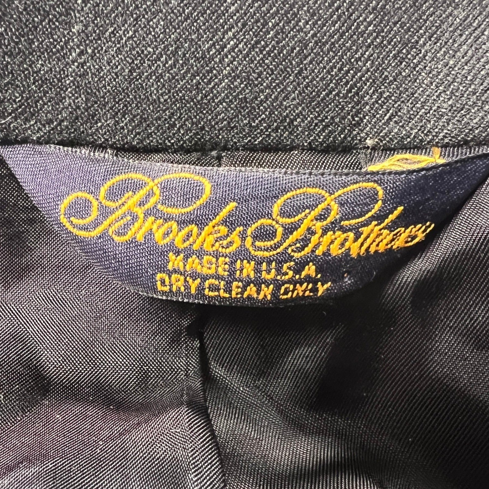 Brooks Brothers Suit Mens 46L Charcoal Pinstripe Brooksease Makers Wool USA 2pc