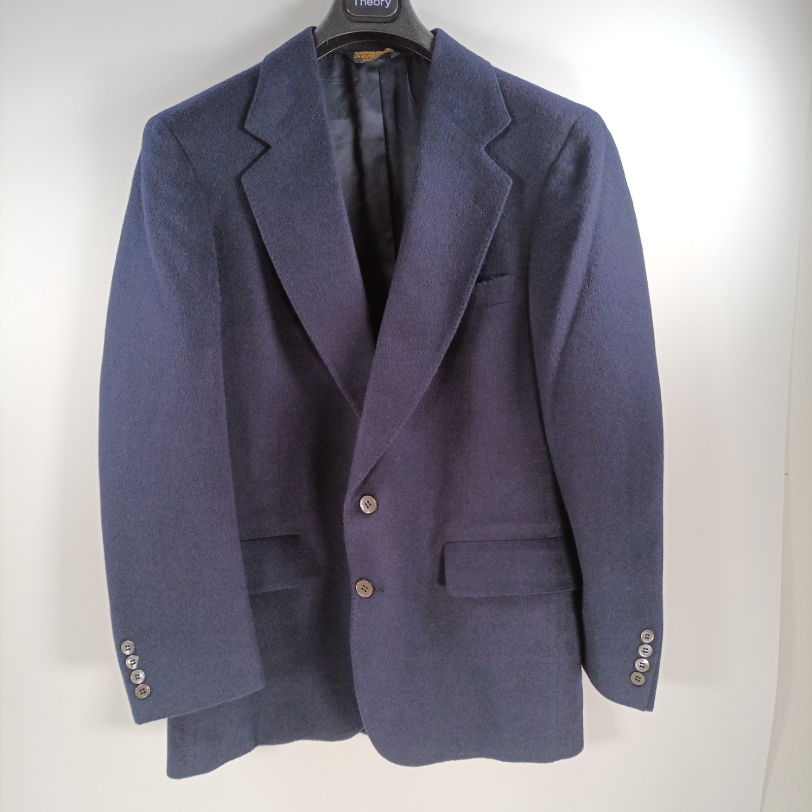 Vintage Embassy Square Blazer Mens 40 Navy 100% Camel Hair Sport Coat USA 80s