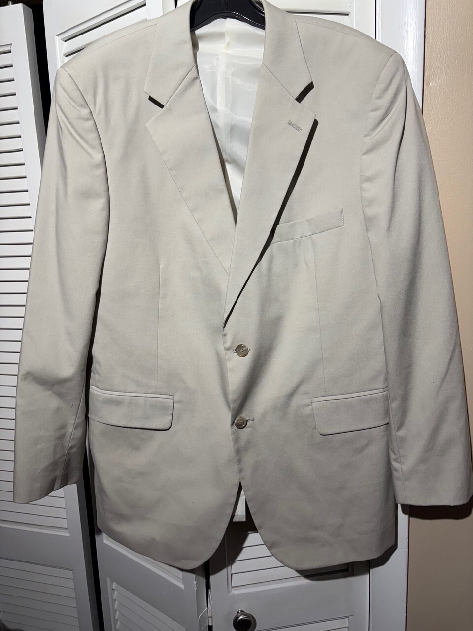 346 Brooks Brothers Sport Coat Biege Size 43 R 55% Cotton 45% Polyester